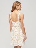 Superdry Lace Trim V-Neck Cami Dress, White Ditsy Floral