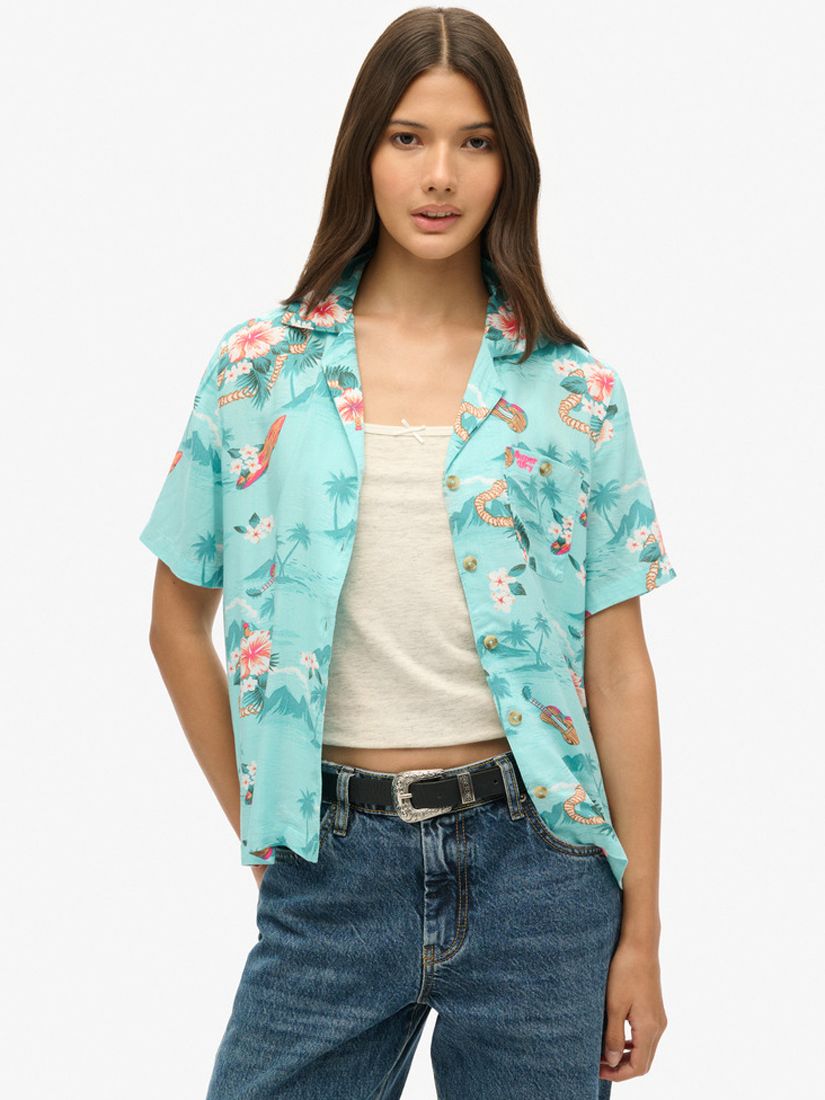 Superdry Beach Resort Shirt, Blue/Multi