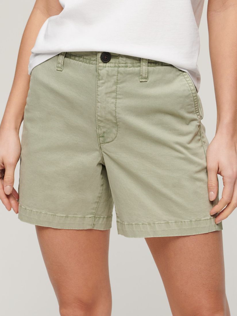Superdry Classic Chino Shorts, Dusty Mint Green, 14