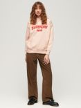 Superdry Sports Luxe Loose Fit Hoodie, Mauve Morn Pink