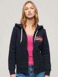 Superdry Neon Graphic Zip Hoodie, Eclipse Navy