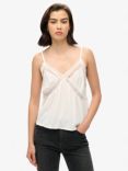 Superdry Ibiza Sheer Lace Cami Top, Off White