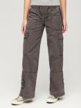 Superdry Low Rise Wide Leg Cargo Trousers, Stonewash Taupe Brown