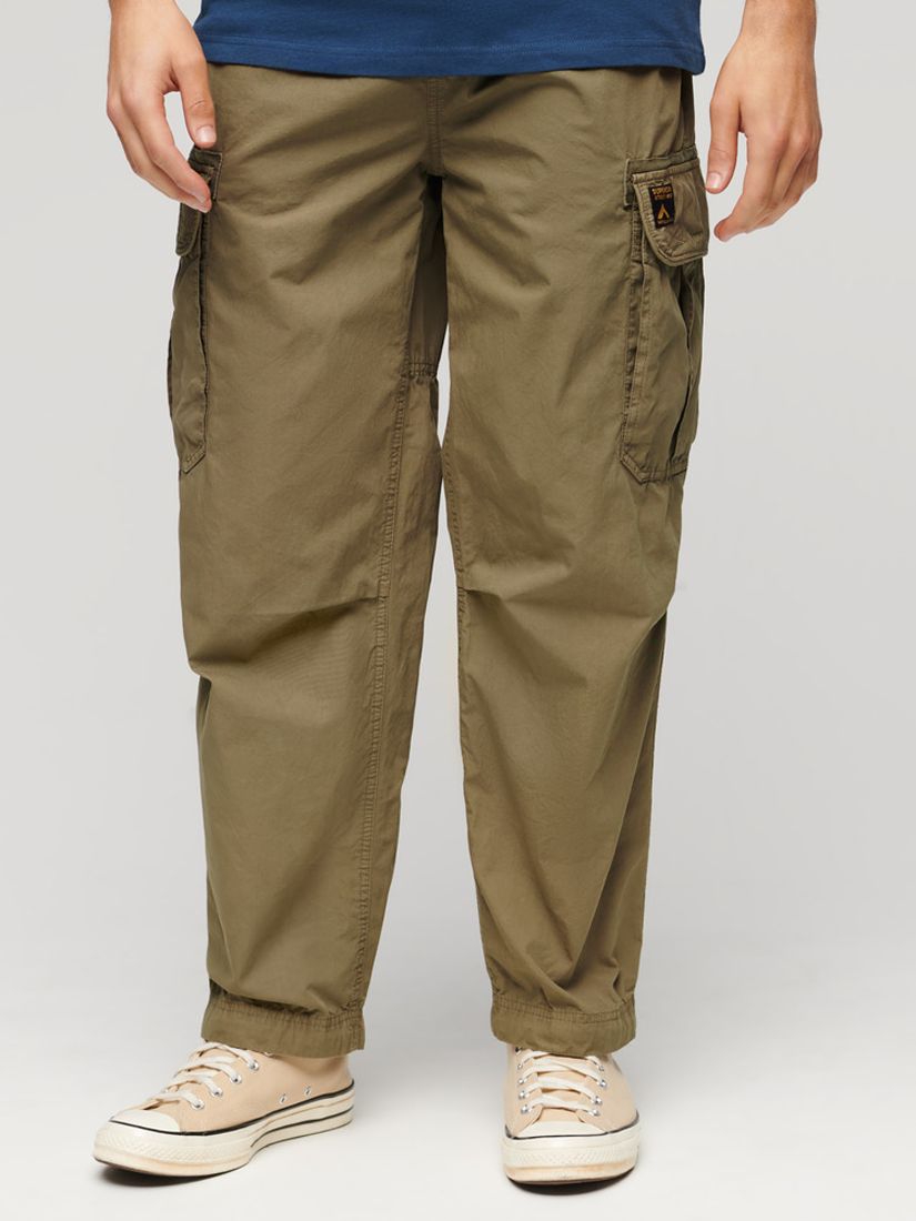 Superdry Baggy Parachute Pants, Fort Taupe, W36/L32