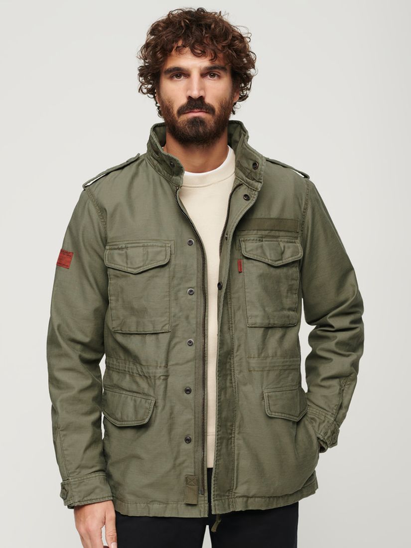Superdry Vintage Military M65 Jacket, Dusty Olive Green, S