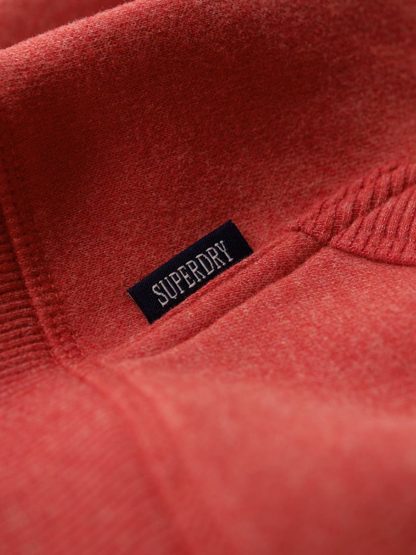 Superdry Essential Logo Zip Hoodie, Hibiscus Red Marl, XL