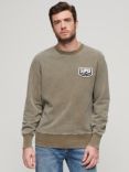 Superdry Mechanic Loose Fit Crew Sweatshirt, Olive Night