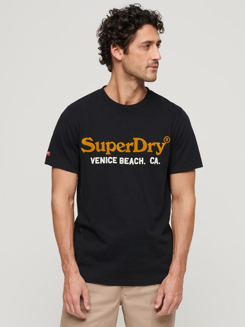 Superdry Venue Duo Logo T-Shirt, Nero Black Marl, M