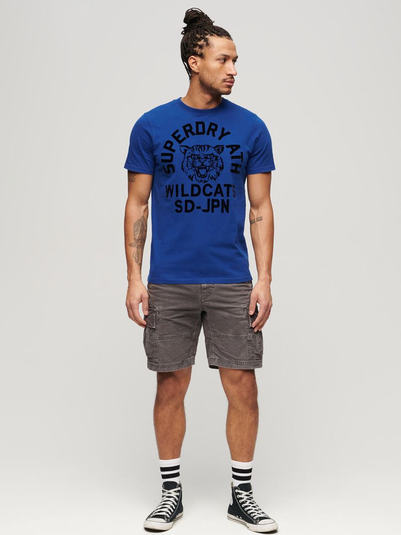 Superdry Track & Field Athletic Graphic T-Shirt, Regal Blue, XXXL