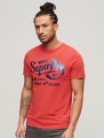 Superdry Metallic Workwear Graphic T-Shirt, Soda Pop Red Slub