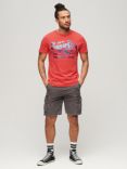 Superdry Metallic Workwear Graphic T-Shirt, Soda Pop Red Slub