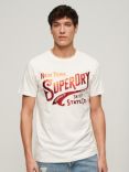 Superdry Metallic Workwear Graphic T-Shirt, Winter White Slub