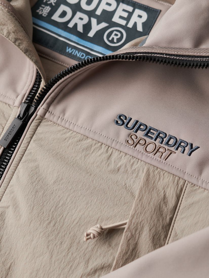 Superdry Hooded Hybrid Trekker Jacket, String Brown, S