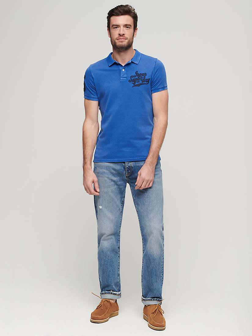 Superdry Superstate Polo Shirt, Monaco Blue at John Lewis & Partners