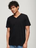 Superdry V-Neck Slub Short Sleeve T-Shirt, Black