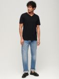 Superdry V-Neck Slub Short Sleeve T-Shirt, Black