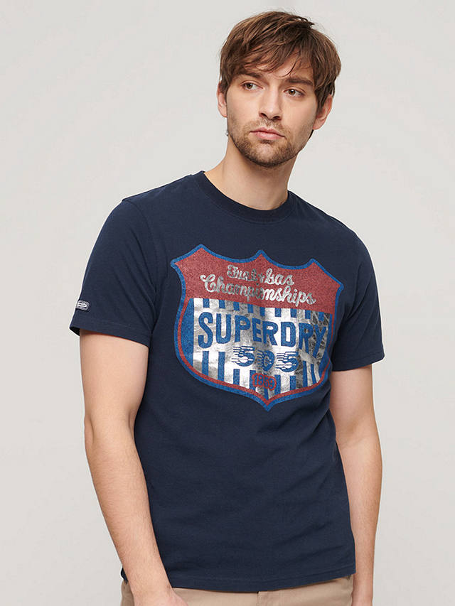 Superdry Gasoline Workwear T-Shirt, Eclipse Navy