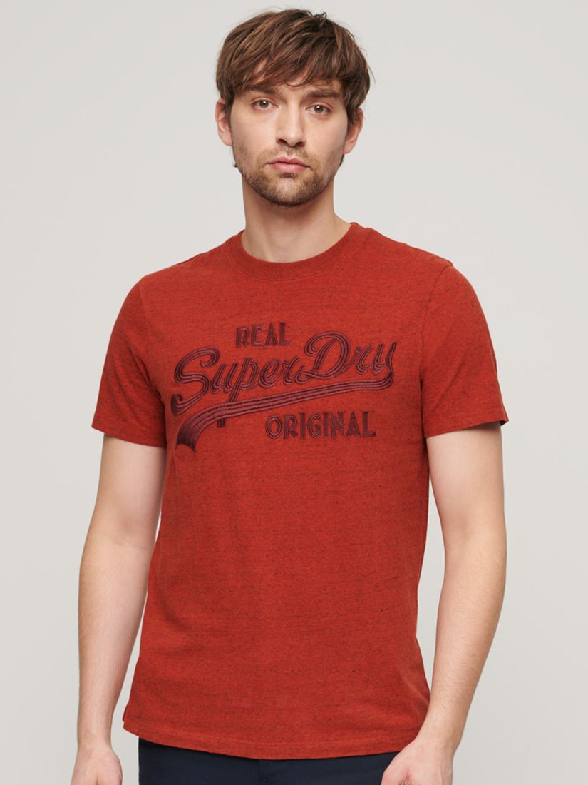 Superdry Embroidered Vintage Logo T-Shirt, Arizona Orange Grit, S