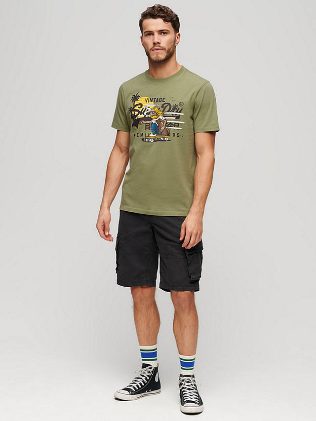 Superdry LA Graphic T-Shirt, Oil Green