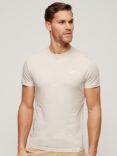 Superdry Organic Cotton Essential Logo Embroidered T-Shirt, White Sand