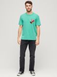 Superdry Neon Travel Chest Loose T-Shirt, Cool Green