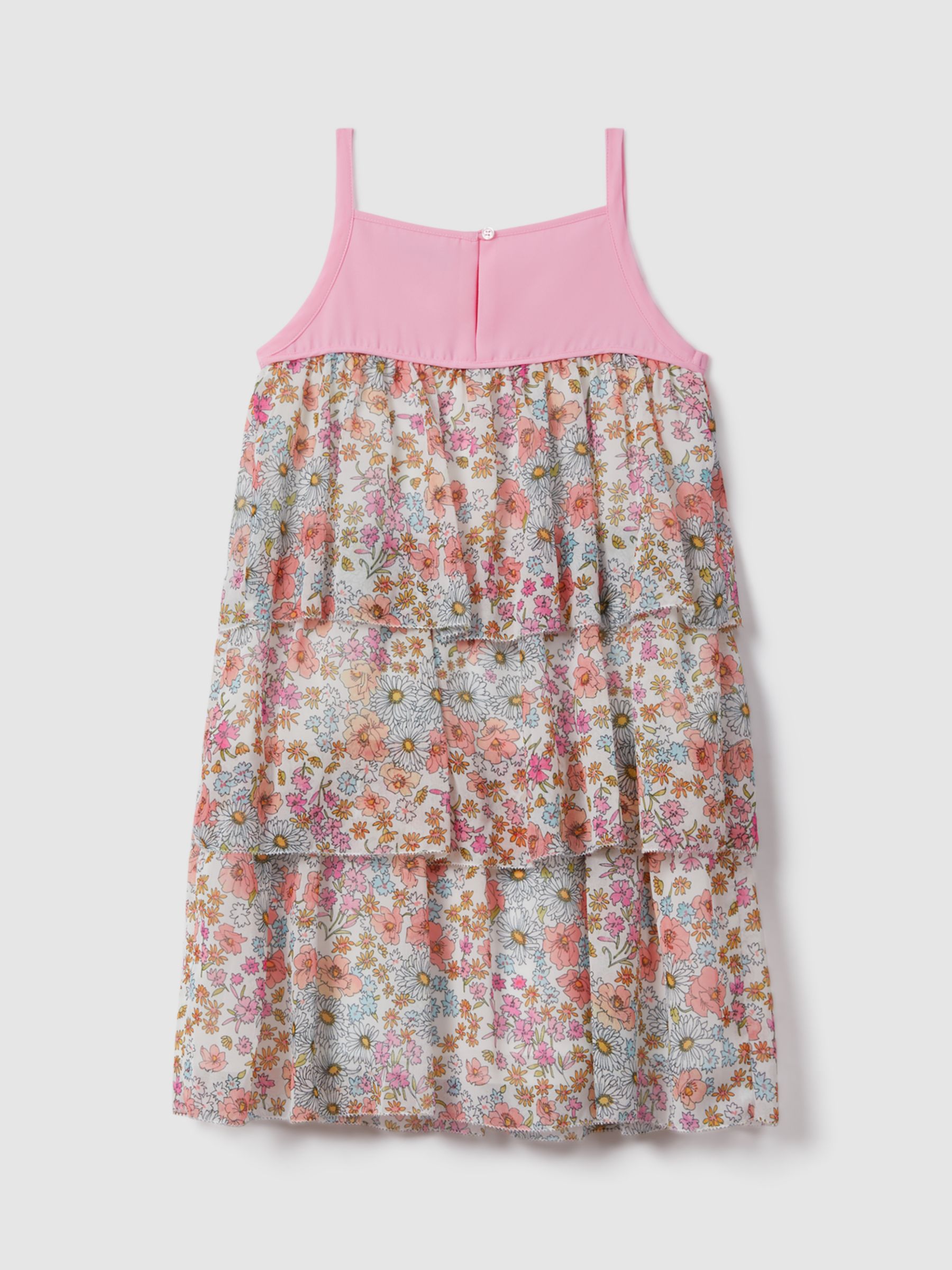Reiss Kids' Leela Floral Print Summer Dress, Pink/Multi, 4-5 years