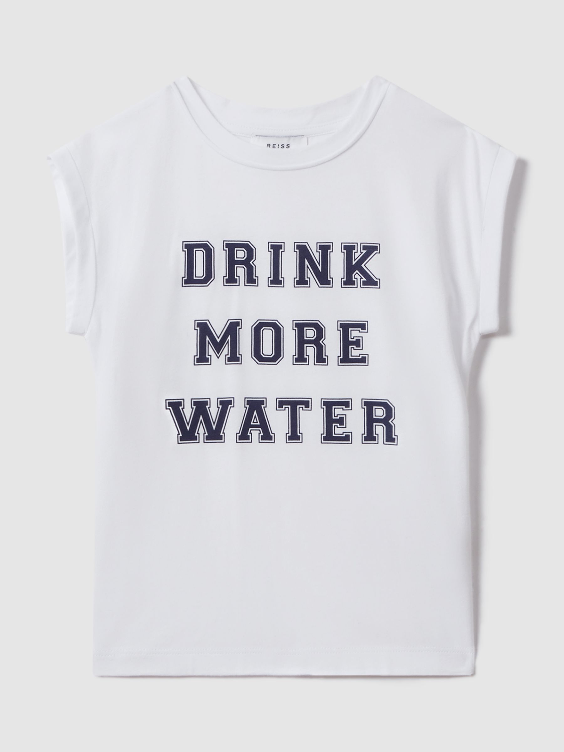 Buy Reiss Kids' Tereza Drink More Water T-Shirt, Ivory Online at johnlewis.com