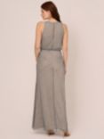 Adrianna Papell Bead Halter Blouson Dress, Pewter/Silver