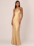 Adrianna by Adrianna Papell Foil Mermaid Halterneck Gown, Light Gold