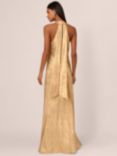 Adrianna by Adrianna Papell Foil Mermaid Halterneck Gown, Light Gold