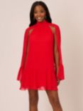 Adrianna Papell Chiffon Ruffle Cape Dress, Red Crush