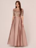 Adrianna Papell Embellished Tafetta Dress Maxi Dress, Stone