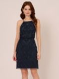 Adrianna Papell Beaded Mini Dress, Navy/Gunmetal, Navy/Gunmetal