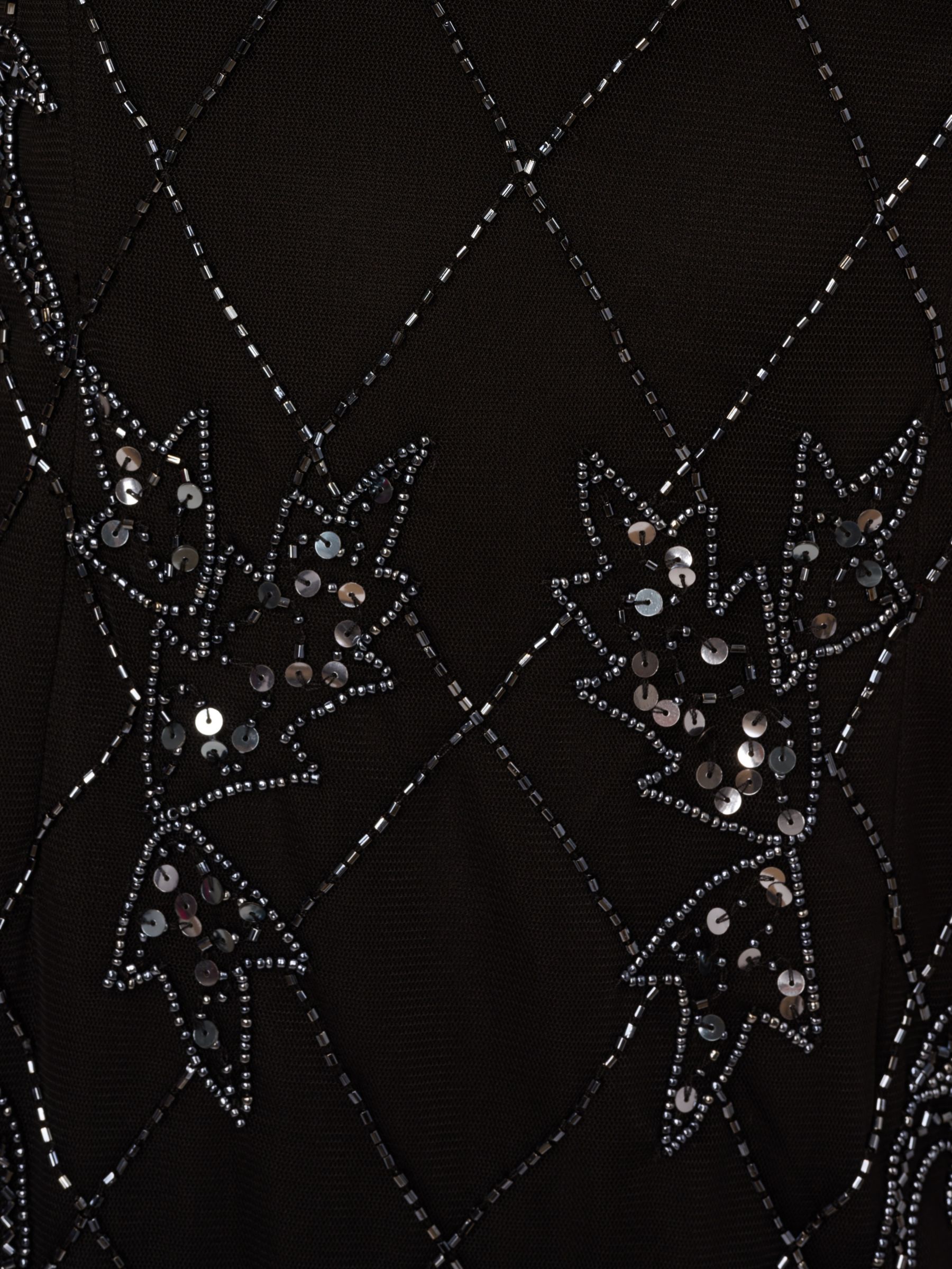 Adrianna Papell Studio Beaded Sheath Dress, Black/Gunmetal, 6