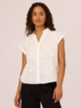 Adrianna Papell Embroidered Floral Shirt, White