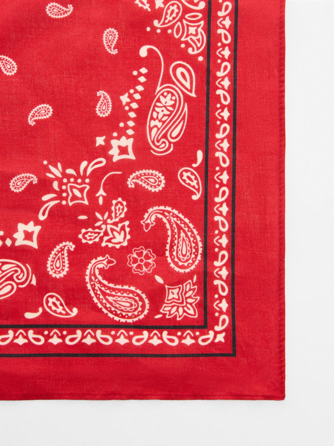 Mango Mimos Cotton Paisley Square Scarf, Red