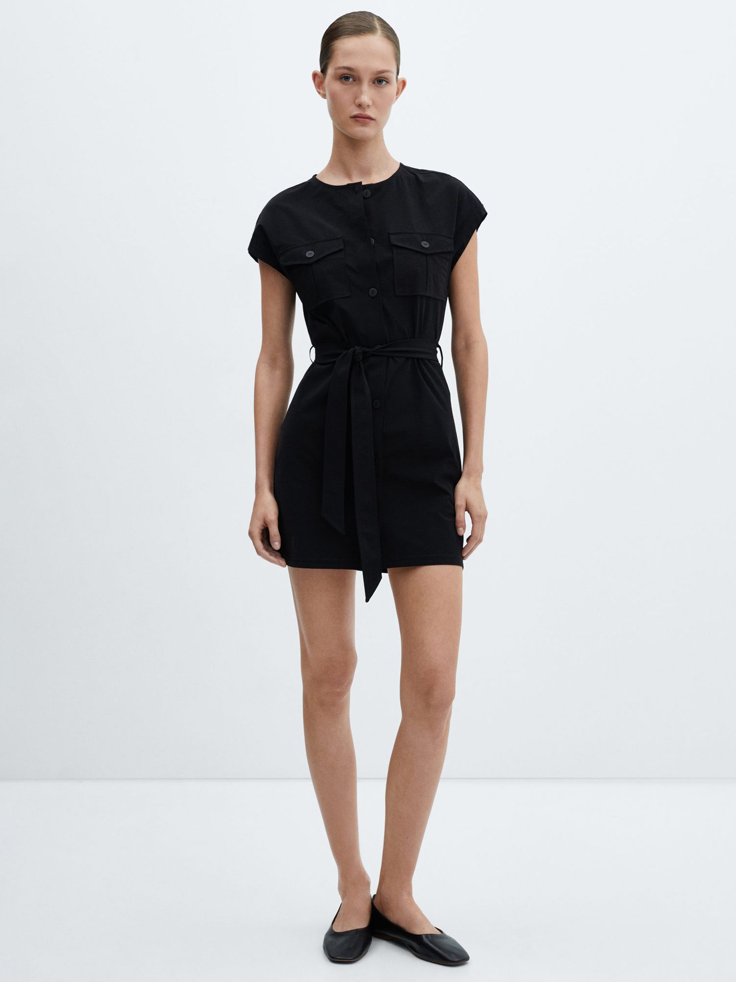 Buy Mango Gala Pocket Mini Dress, Black Online at johnlewis.com