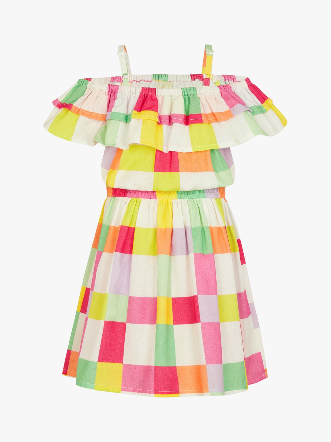 Buy Angels by Accessorize Kids' Check Bardot Neck Dress, Multi Online at johnlewis.com