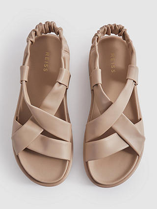 Reiss Melanie Leather Flatform Sandals, Nude