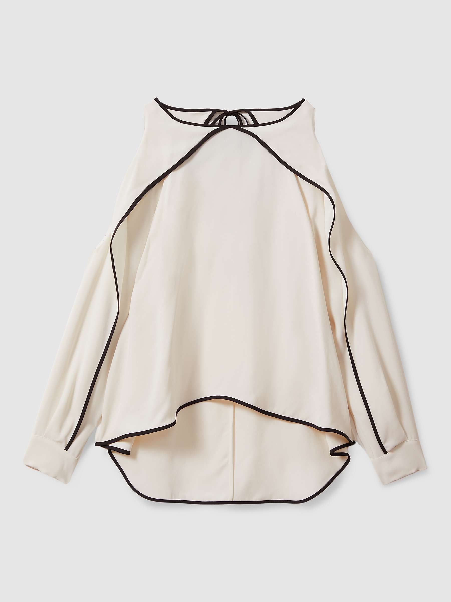 Buy Reiss Daria Ruffle Detail Cold Shoulder Blouse, White Online at johnlewis.com