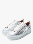 Moda in Pelle Filician Low Top Leather Trainers, Silver