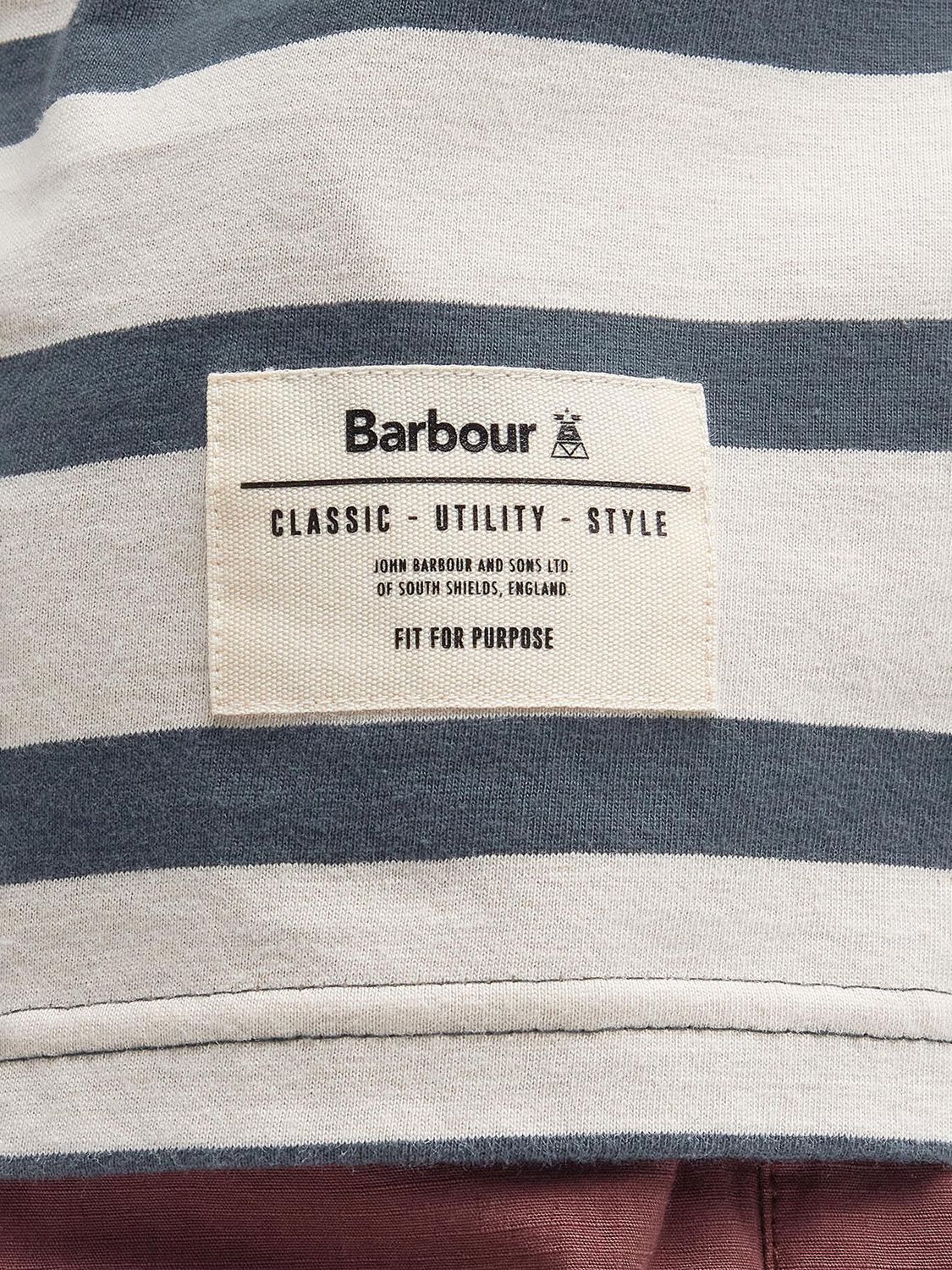 Barbour Handale Stripe T-Shirt, Grey/White, S