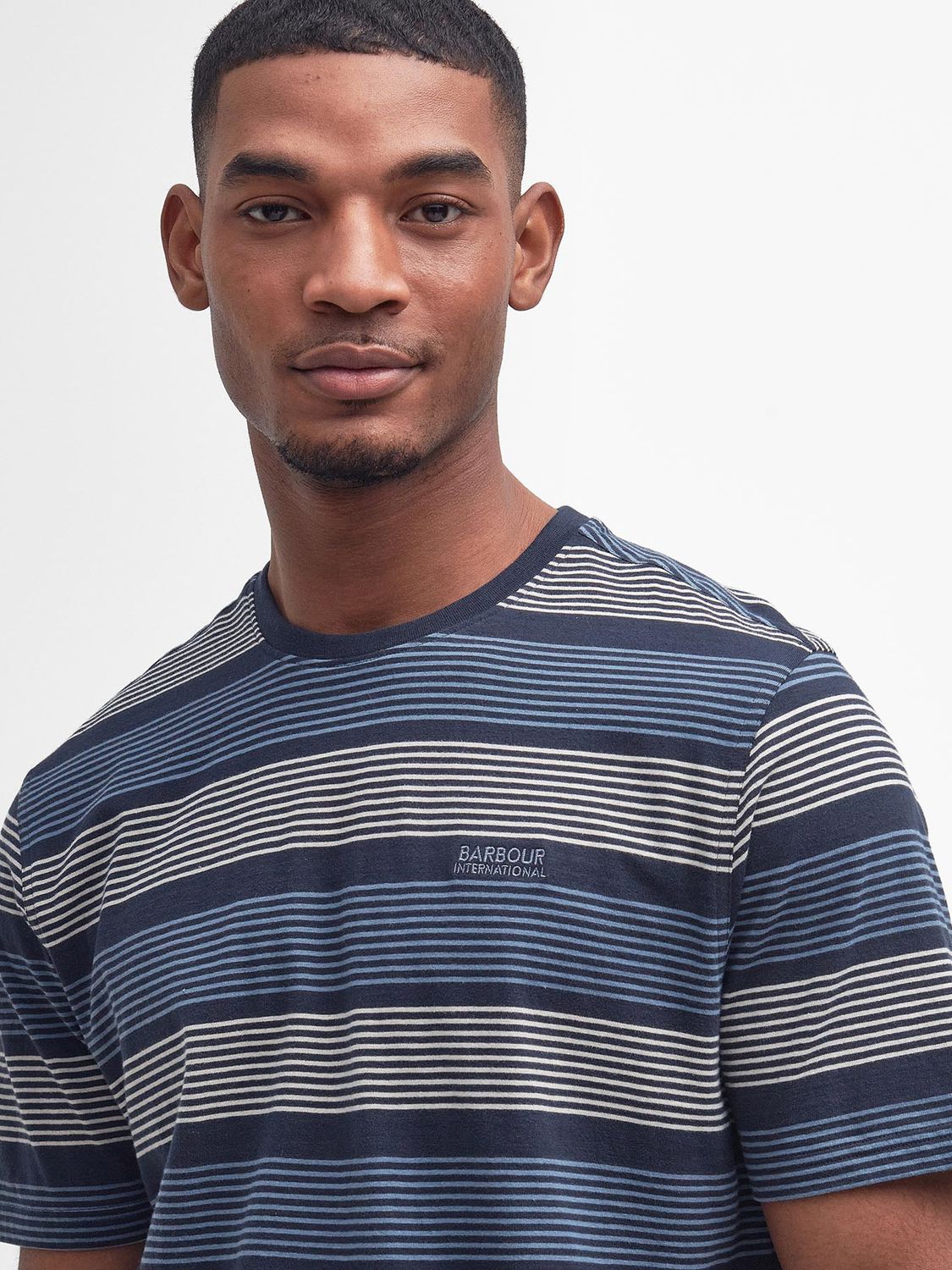 Buy Barbour International Putney Striped T-Shirt, Navy Online at johnlewis.com