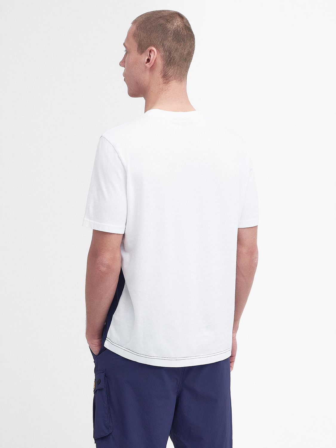 Barbour International Mondrian Colour T-Shirt, White/Blue, S