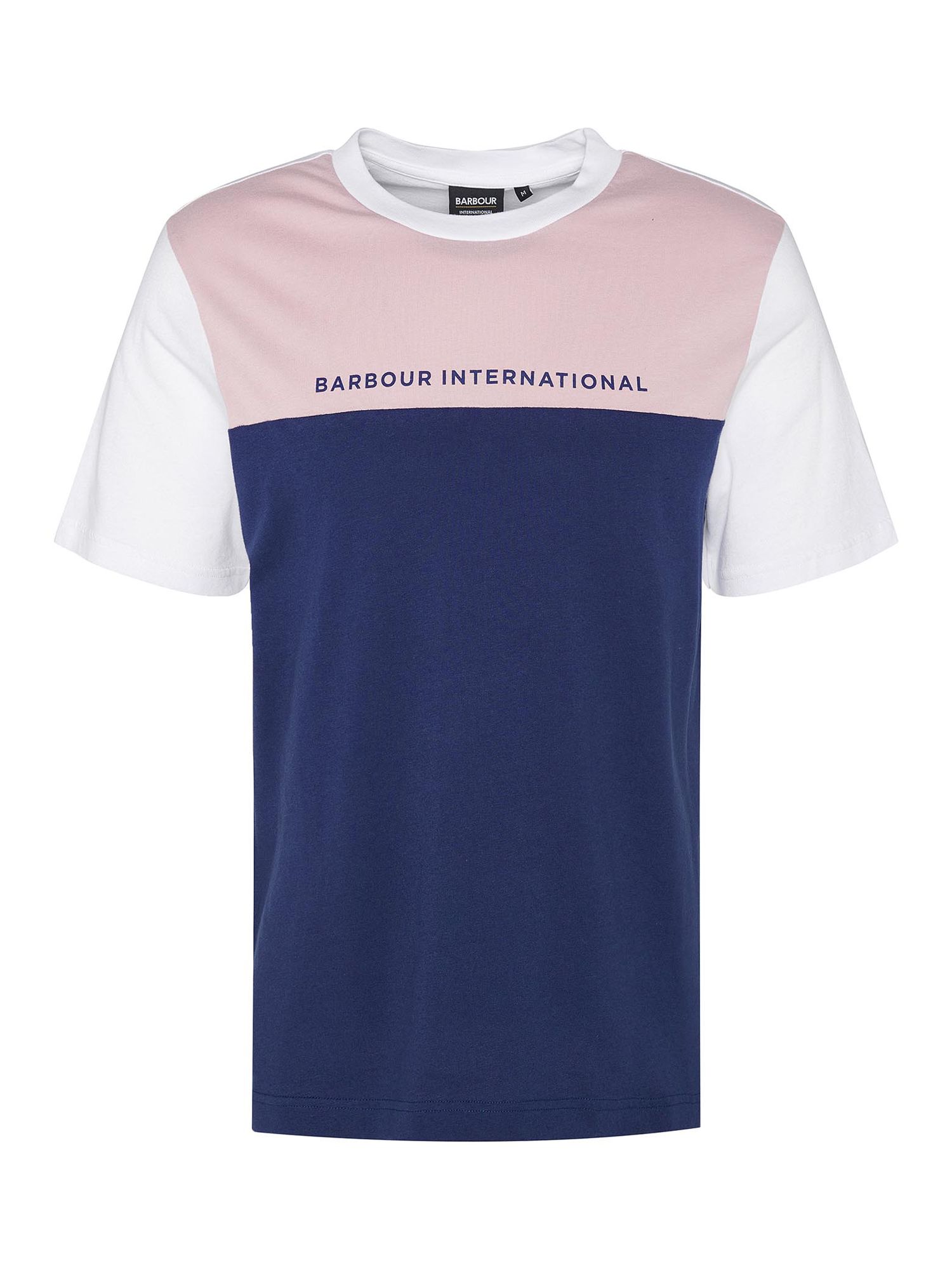 Barbour International Mondrian Colour T-Shirt, White/Blue, S