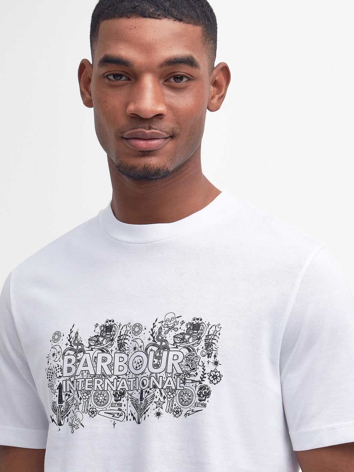 Barbour International Ridley Graphic T-Shirt, Bright White, S