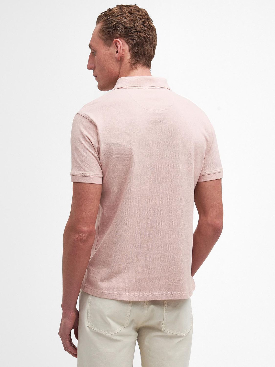 Barbour Sports Pique Polo Shirt, Pink Quartz, S