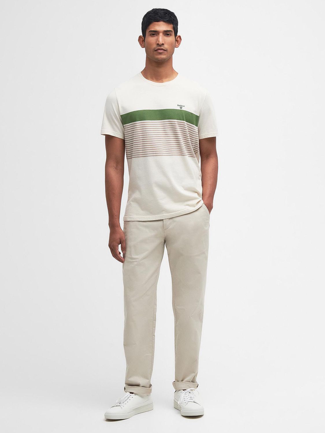Barbour Braeside Stripe T-Shirt, Grey/Multi, S