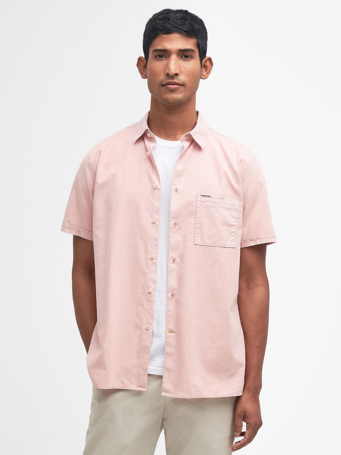 Barbour Terra Dye Regular Shirt, Pink Mist, S