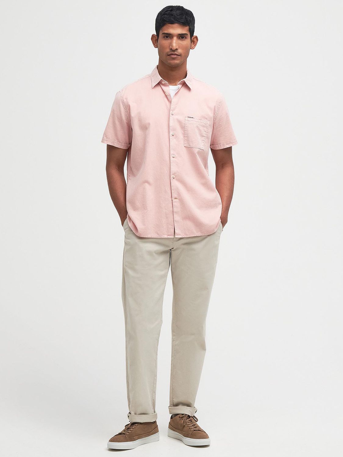 Barbour Terra Dye Regular Shirt, Pink Mist, S